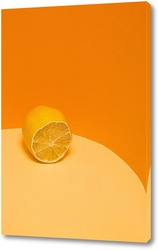   Постер Лимон на оранжевом фоне