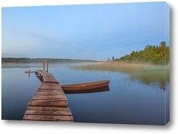   Постер Туманное утро на озере