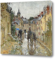   Постер Деревня под дождем