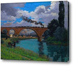   Картина Железнодорожный мост через Марне в Джоинвилле