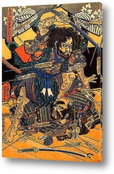   Постер Хасебе Нобутсура в нападении Таира  на дворец такакура