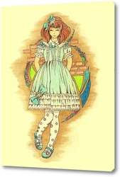   Постер Девочка с бирюзовым бантом