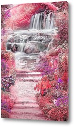   Постер Сад с водопадом