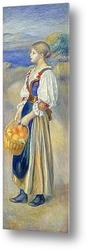   Постер Девочка с корзиной апельсинов