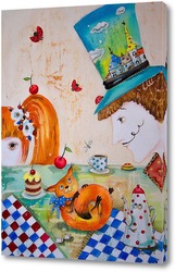   Картина Безумное чаепитие "Шляпник и Алиса"