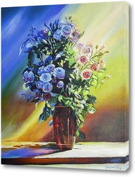   Картина Натюрморт с голубыми розами