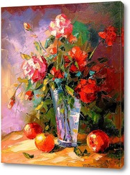   Картина Розы и фрукты