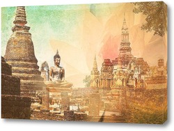   Постер Буддийские руины храма