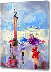   Картина У Эрмитажа в дождь