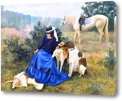   Картина Дама с собачками