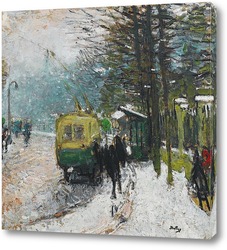   Постер Трамвай под снегом