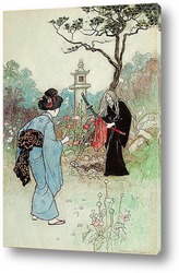  Постер Медсестра, Зеленая ива и другие книжные иллюстрации японских ска