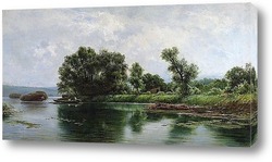   Картина Пейзаж с озером