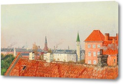    Вид на крыши Копенгагена из мастерской художника