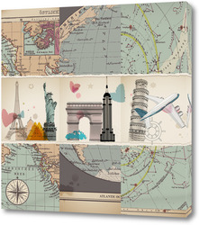   Постер Карта путешествий