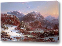   Постер Зима в горах (Зима в горах Адирондак), 1853