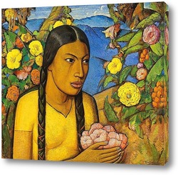   Постер Хуанита среди цветов