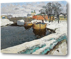  Картина Лодки на реке, 1914