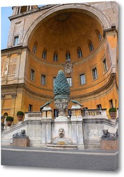   Постер Дворик Шишки с большой нишей Бельведера в Риме