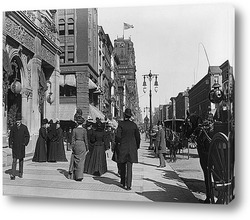   Постер Уличная сцена на Пятой авеню.1899г.