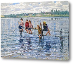   Постер Дети у озера