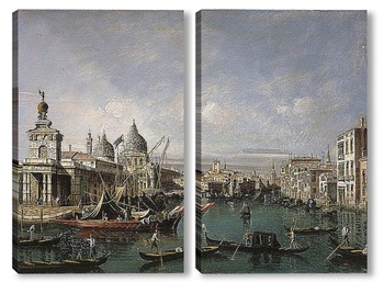 Модульная картина Вход в Большой канал, Венеция, глядя на запад с Доганы и церкови