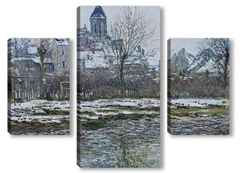 Модульная картина Ветей,церковь,снег