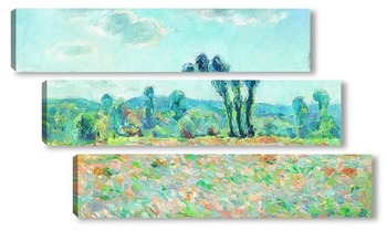Модульная картина Клод Моне. Утро, поле в Живерни ( копия)