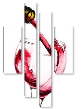 Модульная картина Элегантный винный всплеск