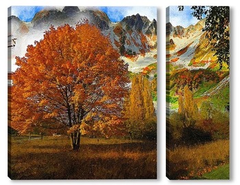 Модульная картина разноцветные деревья
