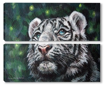 Модульная картина Тигр и светлячки 