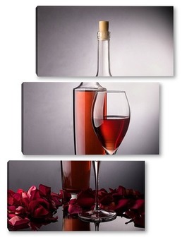  Бокал с розовым вином
