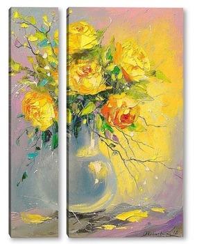 Модульная картина Букет желтых роз 