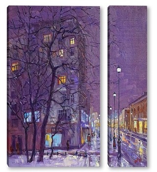 Модульная картина Александр Панюков "Зима на Покровке"