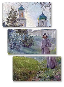 Модульная картина Монастырь в Звенигороде 