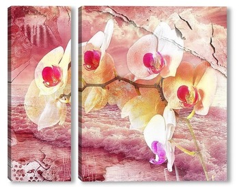 Модульная картина орхидея и море