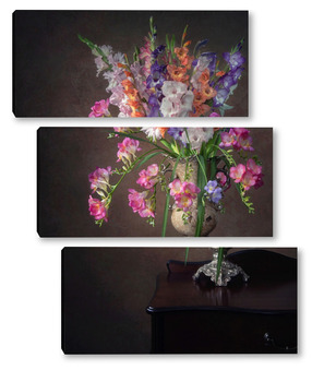 Модульная картина Натюрморт с букетом цветов