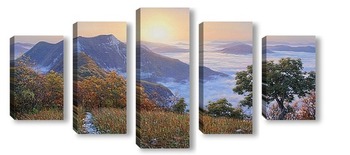 Модульная картина Рассвет на горе Папай