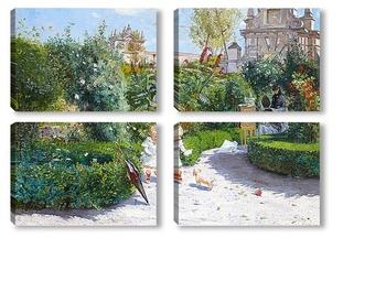 Модульная картина Сад рядом с Альказаром, Севилья
