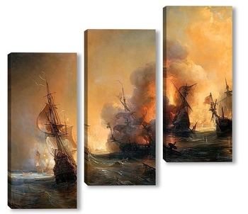Модульная картина Атака на английский флот графом Турвиллем и Жаном Бартом в Смирн