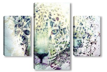 Модульная картина Леопард. Арт