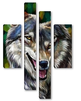 Модульная картина Волк