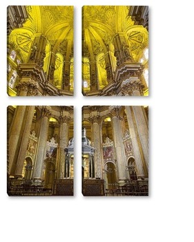 Модульная картина Интерьеры кафедрального собора Малаги