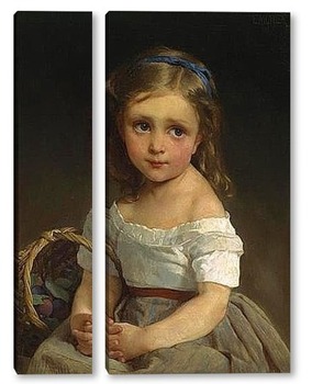 Модульная картина Девочка с корзинкой слив 1875