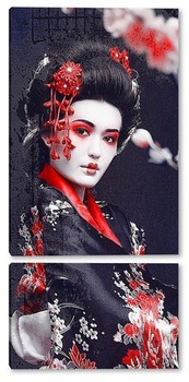 Модульная картина Гейша в кимоно