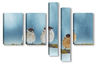 Модульная картина три птицы