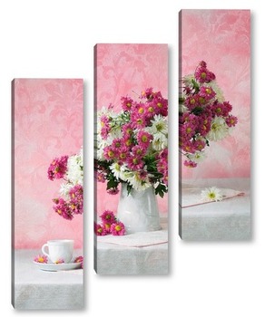 Модульная картина Натюрморт в розовых тонах