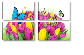 Модульная картина Цветы 40400