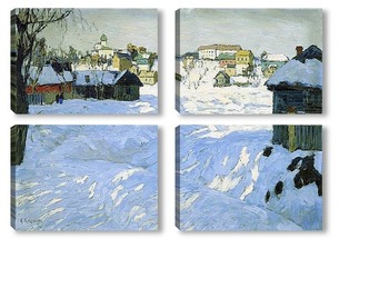Модульная картина Старый город. Зима, 1911