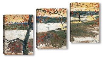 Модульная картина Осенний пейзаж с рекой
